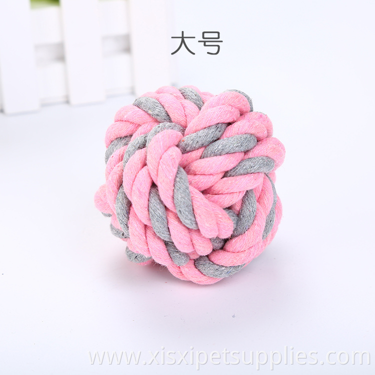 Rope Ball Dog Toy Teeth Cleaning Chew Toys Wholesale Braided Cotton for Dogs Pet Toys Different Color Cotton +polyster Opp Bag